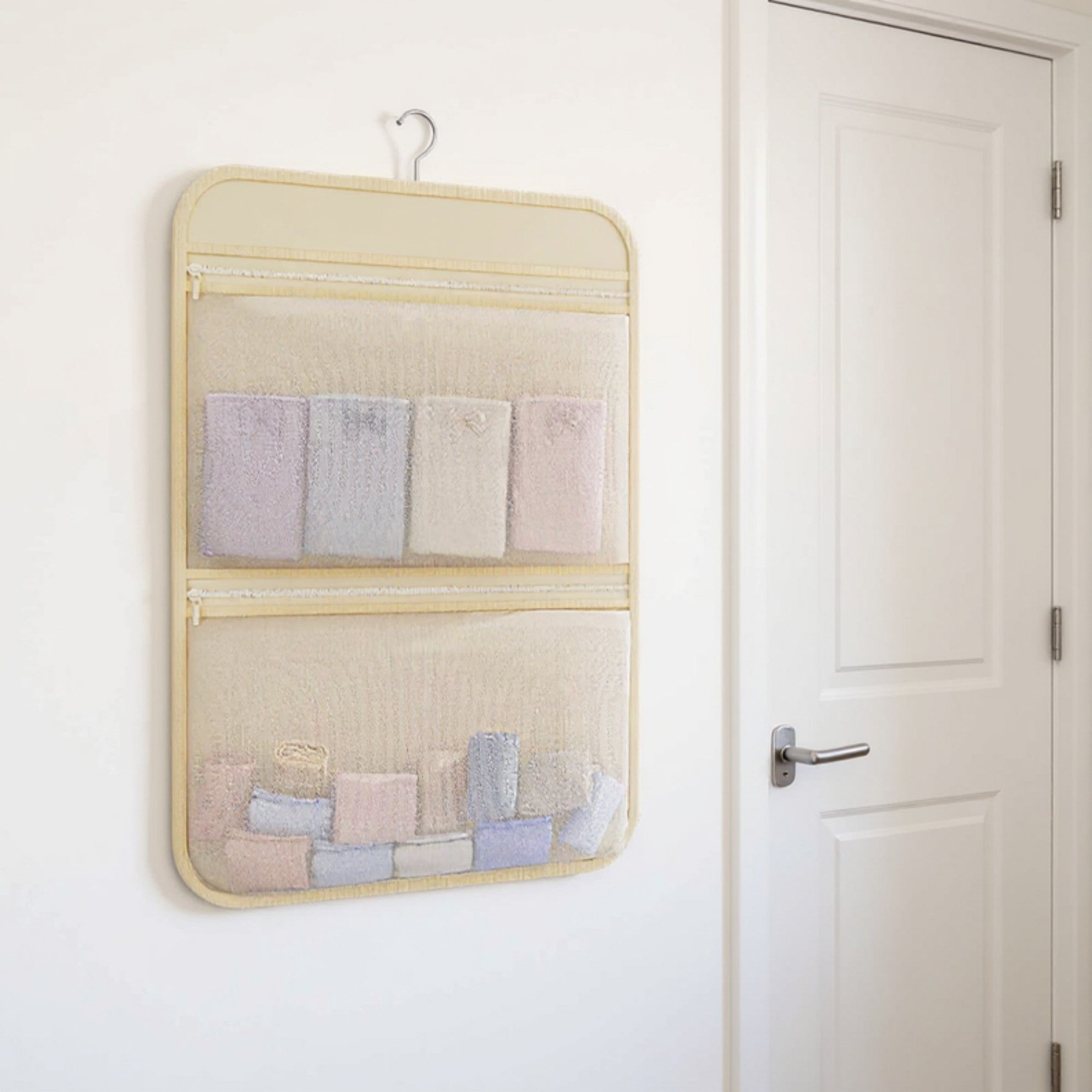 Anna-Kaci Women's Hanging Organizer with Dual Zippered Compartments Space-Saving Storage Design for Closets Bathrooms