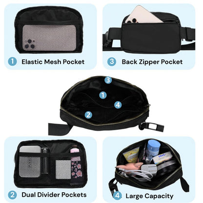 Anna-Kaci Women's Crossbody Sling Bag with Adjustable Strap and Zippered Main Compartment for Hands-Free Everyday Convenience