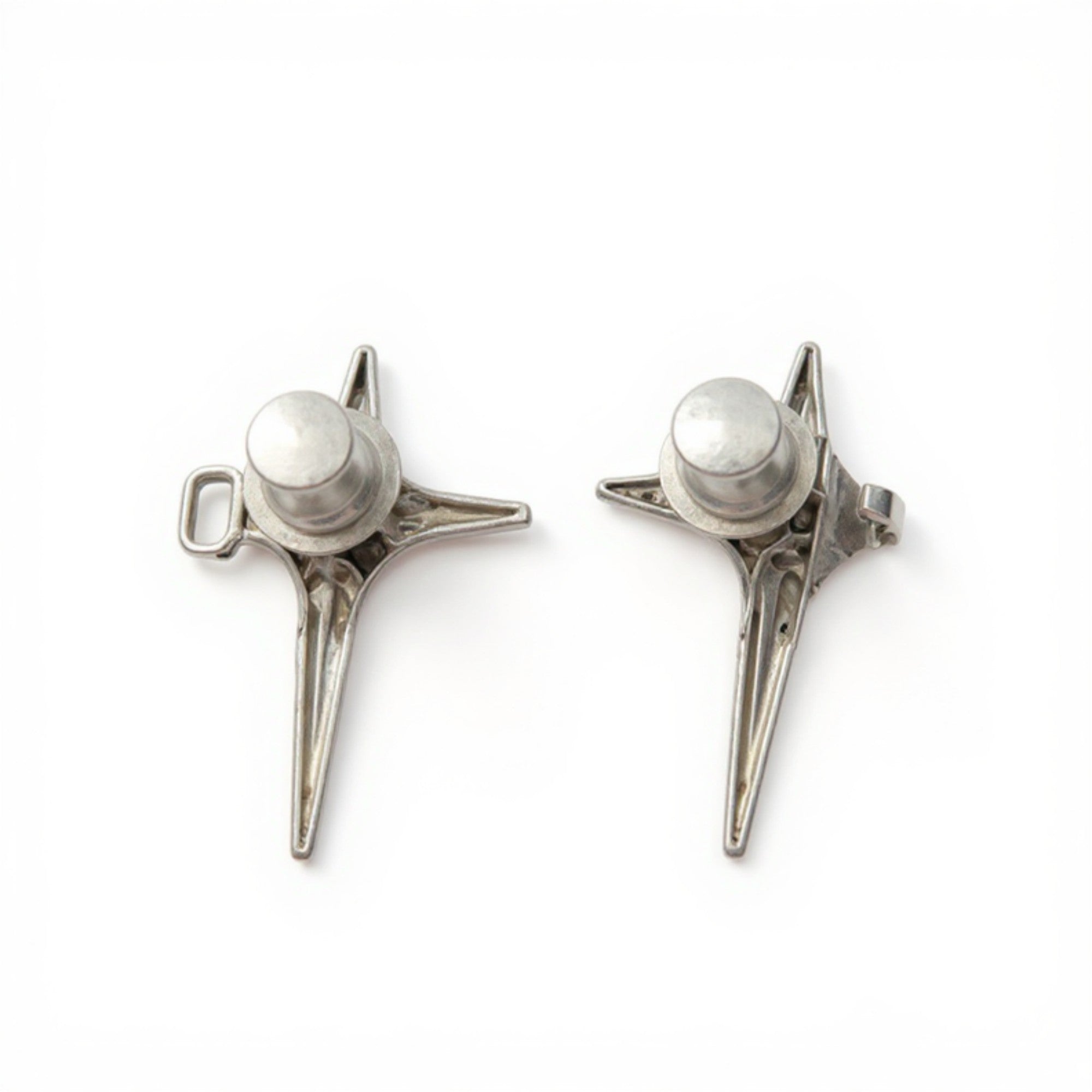 Anna-Kaci 3-Piece Star-Shaped Pant Buckle Extender Set with Sculpted Metal Spike Design for Adjustable Waistroom 1.5x1.4in