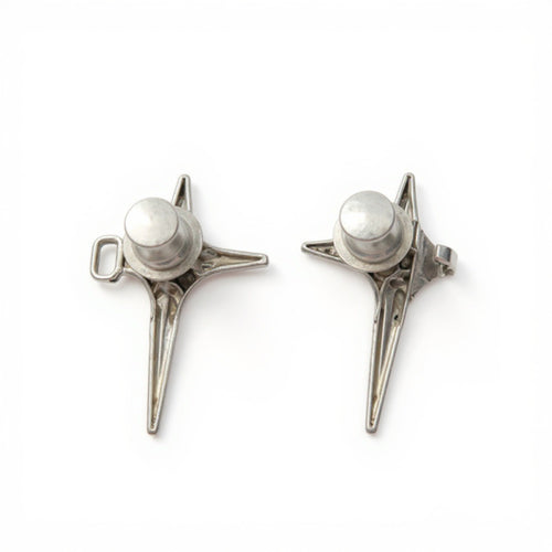 Anna-Kaci 3-Piece Star-Shaped Pant Buckle Extender Set with Sculpted Metal Spike Design for Adjustable Waistroom 1.5x1.4in
