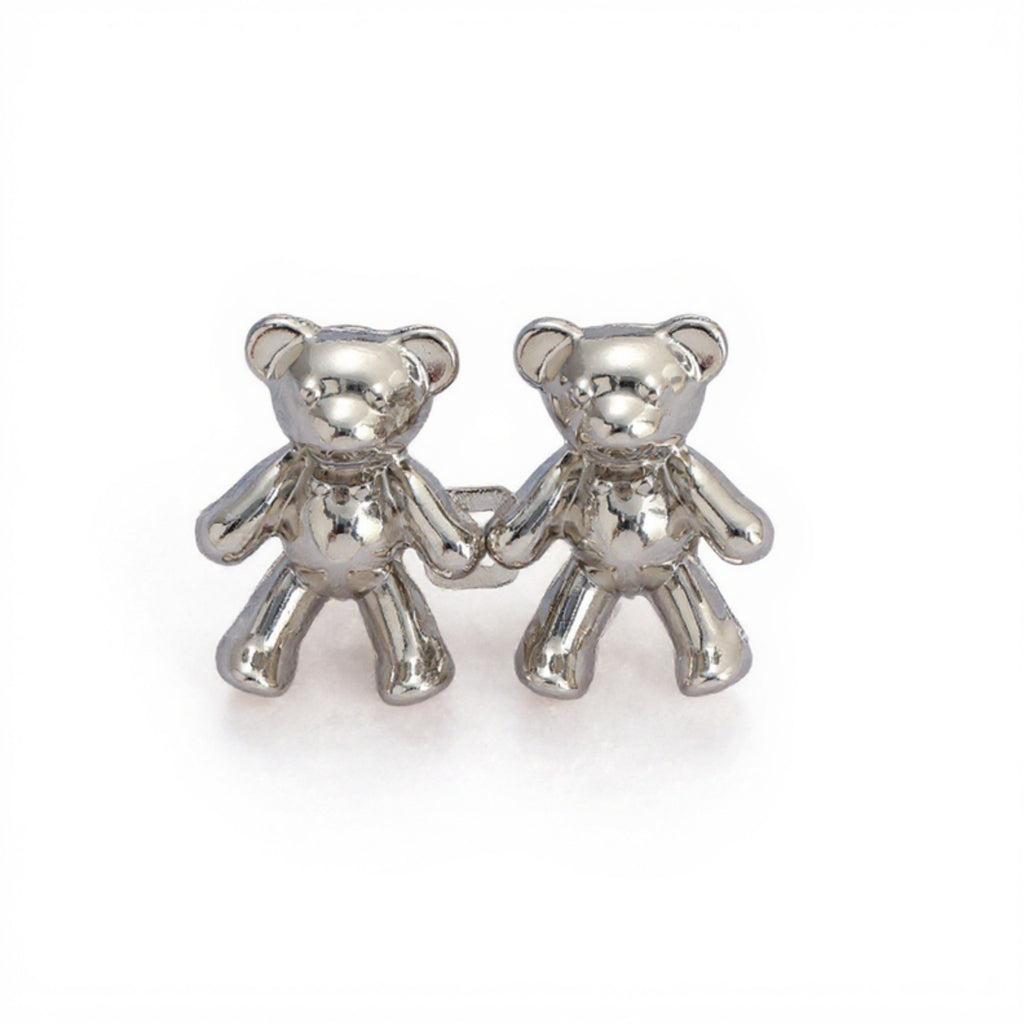 Anna-Kaci 3-Piece Teddy Bear Pant Buckle Extender Set with Sculpted Metal Designs for Adjustable Waistroom 1.5x1.4in