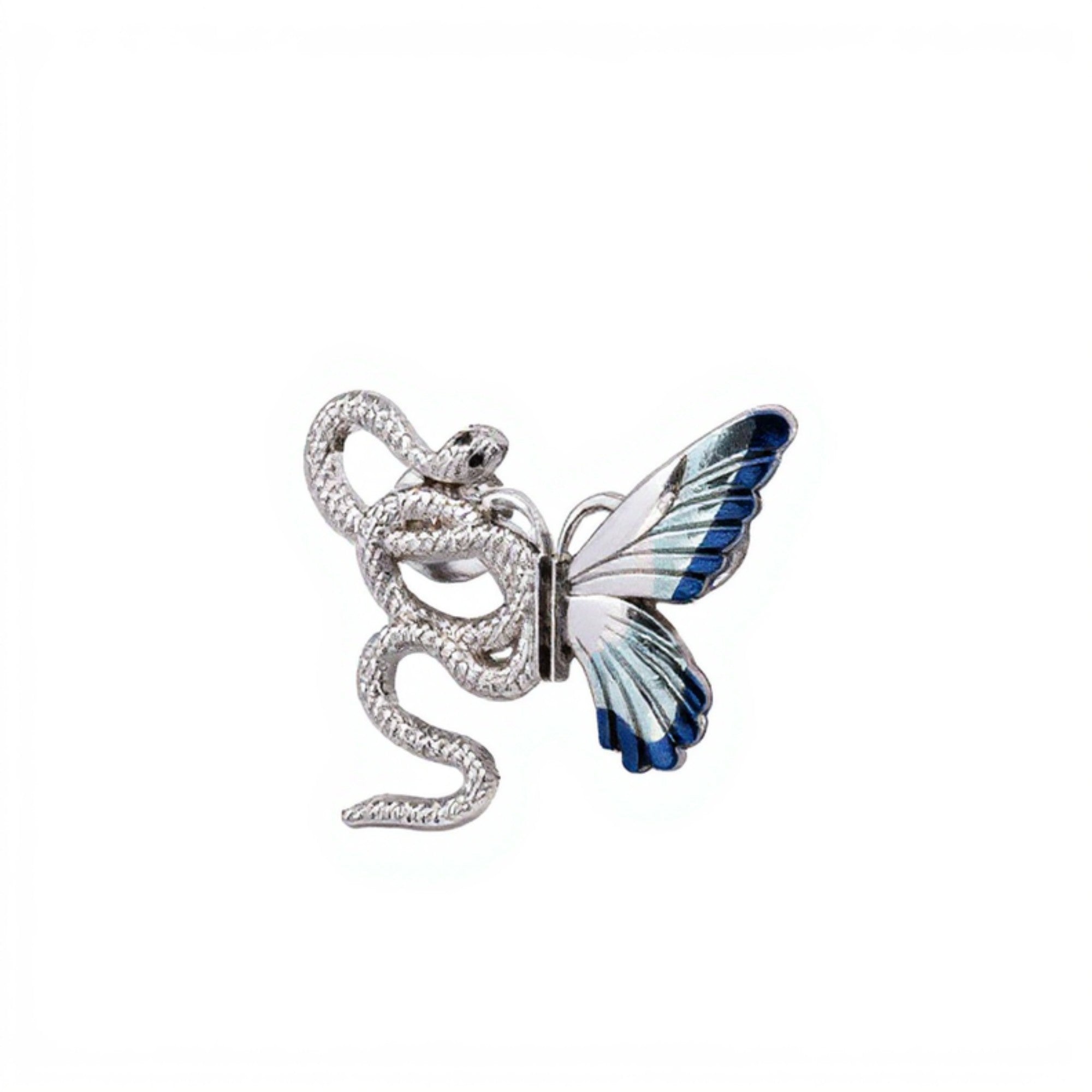 Anna-Kaci 3-Piece Snake and Butterfly Jean Buckle Extender Set with Detailed Metal Designs for Adjustable Fit and Added Waistroom 1.4x1.2in