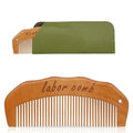 Anna-Kaci Wooden Labor Comb Set with Smooth Wide-Fine Teeth, Engraved Comfort Grip Design, Storage Case, and Hair Loop Styling Tool