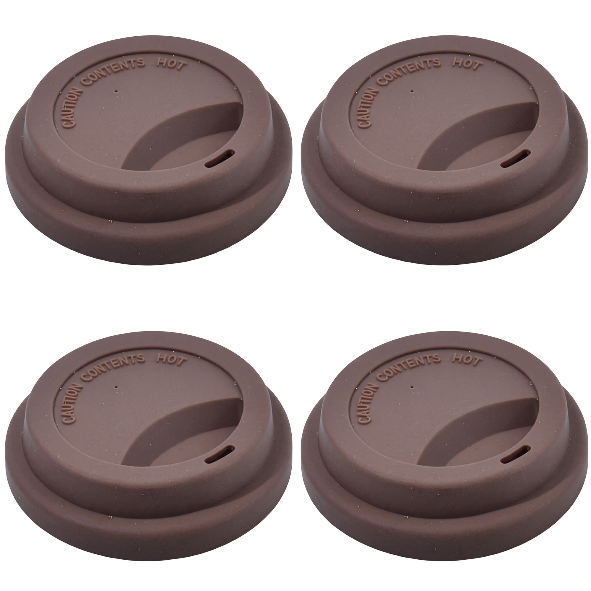 Anna-Kaci 4pcs per Set Reusable Silicone Coffee Cup Lid Spill Resistant Hot Drink Cover with Sip Opening 3.5x0.7in