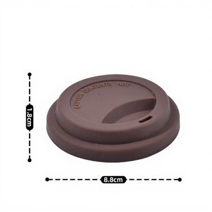 Anna-Kaci Reusable Silicone Coffee Cup Lid Spill Resistant Hot Drink Cover with Sip Opening 3.5x0.7in