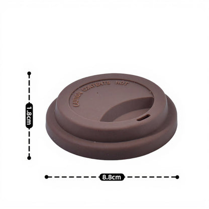 Anna-Kaci Reusable Silicone Coffee Cup Lid Spill Resistant Hot Drink Cover with Sip Opening 3.5x0.7in