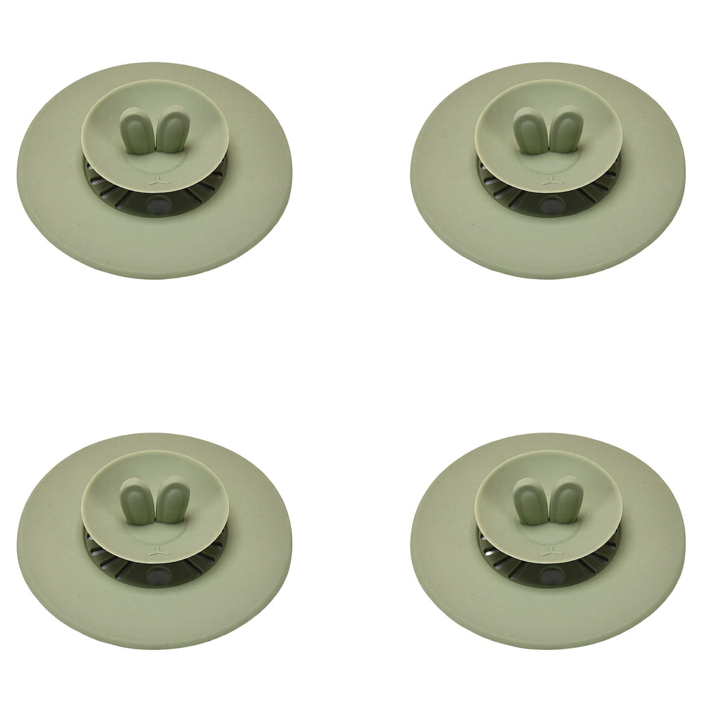 Anna-Kaci 4pcs per Set Silicone Bunny Ear Cup Lid Dustproof Insulated Drink Cover with Pop Up Vent Seal 4.6x0.7in