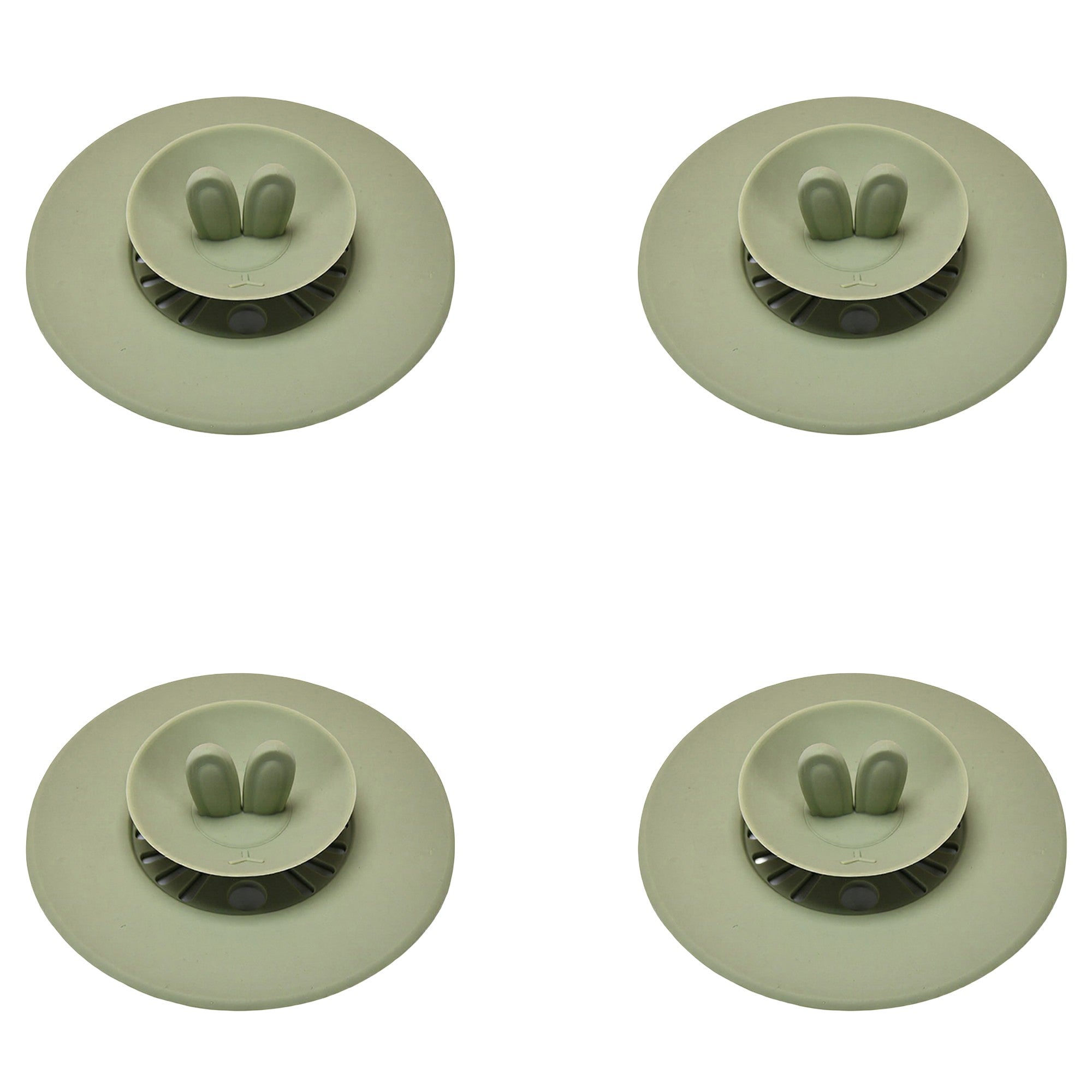 Anna-Kaci 4pcs per Set Silicone Bunny Ear Cup Lid Dustproof Insulated Drink Cover with Pop Up Vent Seal 4.6x0.7in