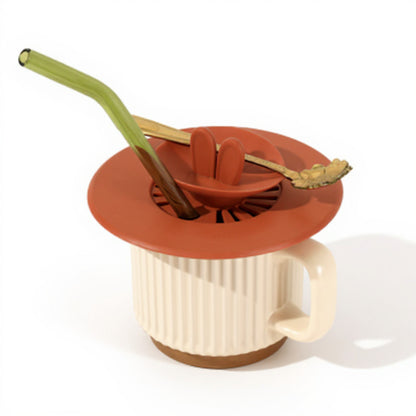 Anna-Kaci Silicone Bunny Ear Cup Lid Dustproof Insulated Drink Cover with Pop Up Vent Seal 4.6x0.7in