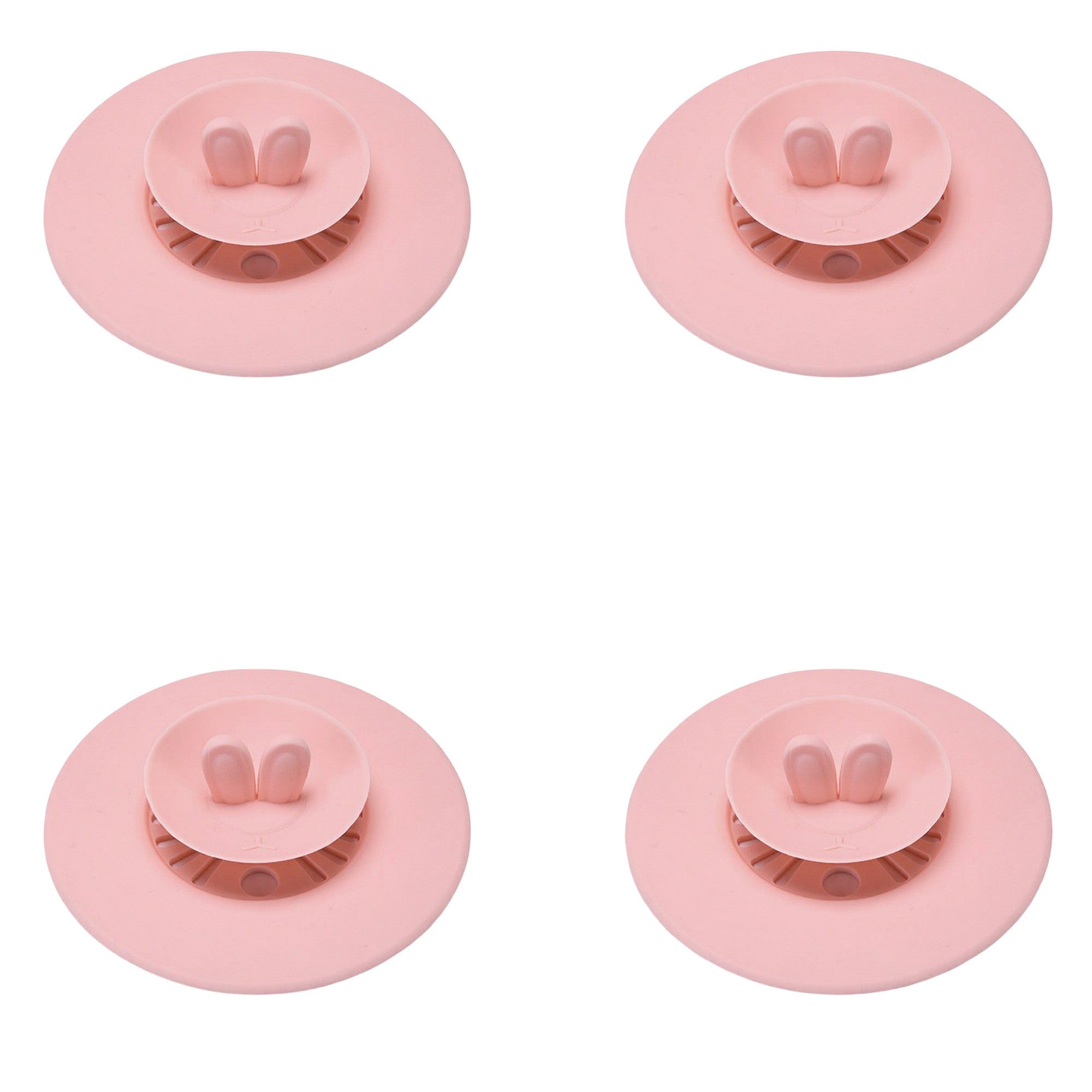 Anna-Kaci 4pcs per Set Silicone Bunny Ear Cup Lid Dustproof Insulated Drink Cover with Pop Up Vent Seal 4.6x0.7in