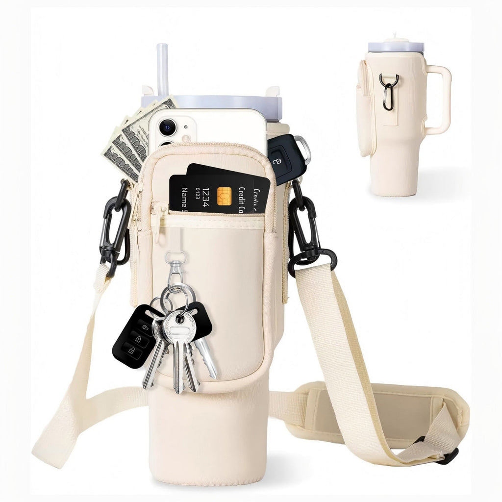 Anna-Kaci Women¡¯s Multifunctional Drink Holder Bag with Key, Card, and Phone Storage, Adjustable Strap for Hands-Free Convenience