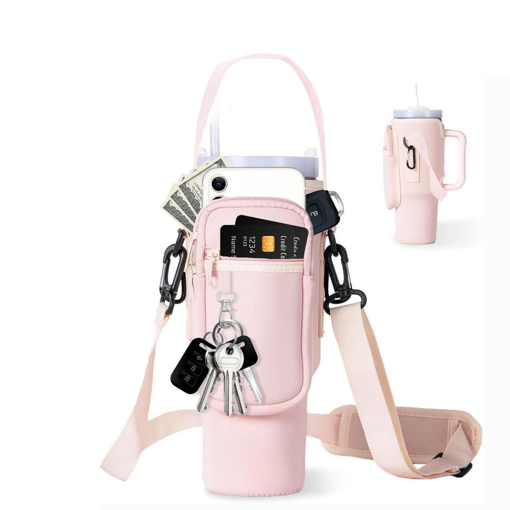 Anna-Kaci Women¡¯s Multifunctional Drink Holder Bag with Key, Card, and Phone Storage, Adjustable Strap for Hands-Free Convenience