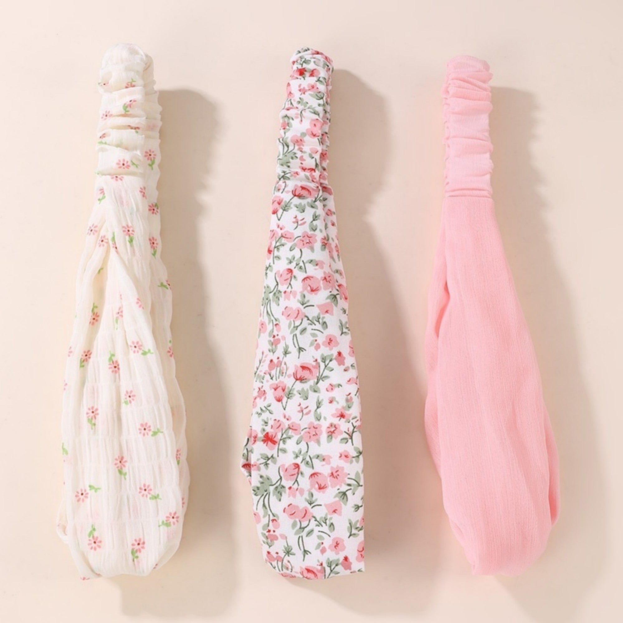 Anna-Kaci Women's 3-Piece Twisted Fabric Headband Set with Elastic Back and Mixed Patterned Designs