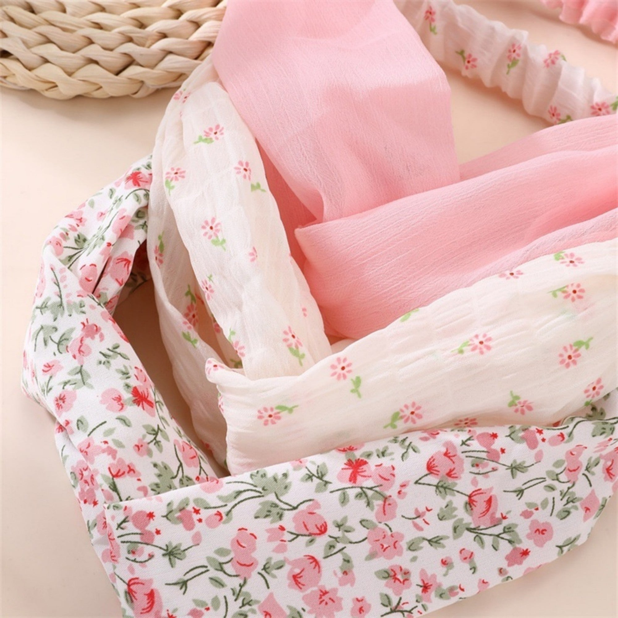 Anna-Kaci Women's 3-Piece Twisted Fabric Headband Set with Elastic Back and Mixed Patterned Designs