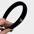 Anna-Kaci Women's Padded Headband with Soft Velvet Texture and Delicate Bow Accent Detail