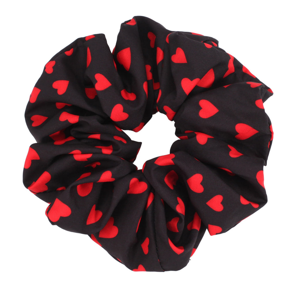 Anna-Kaci 3-Piece Heart Print Fashion Hair Scrunchie Set with Soft Fabric and Gentle Elastic Hold