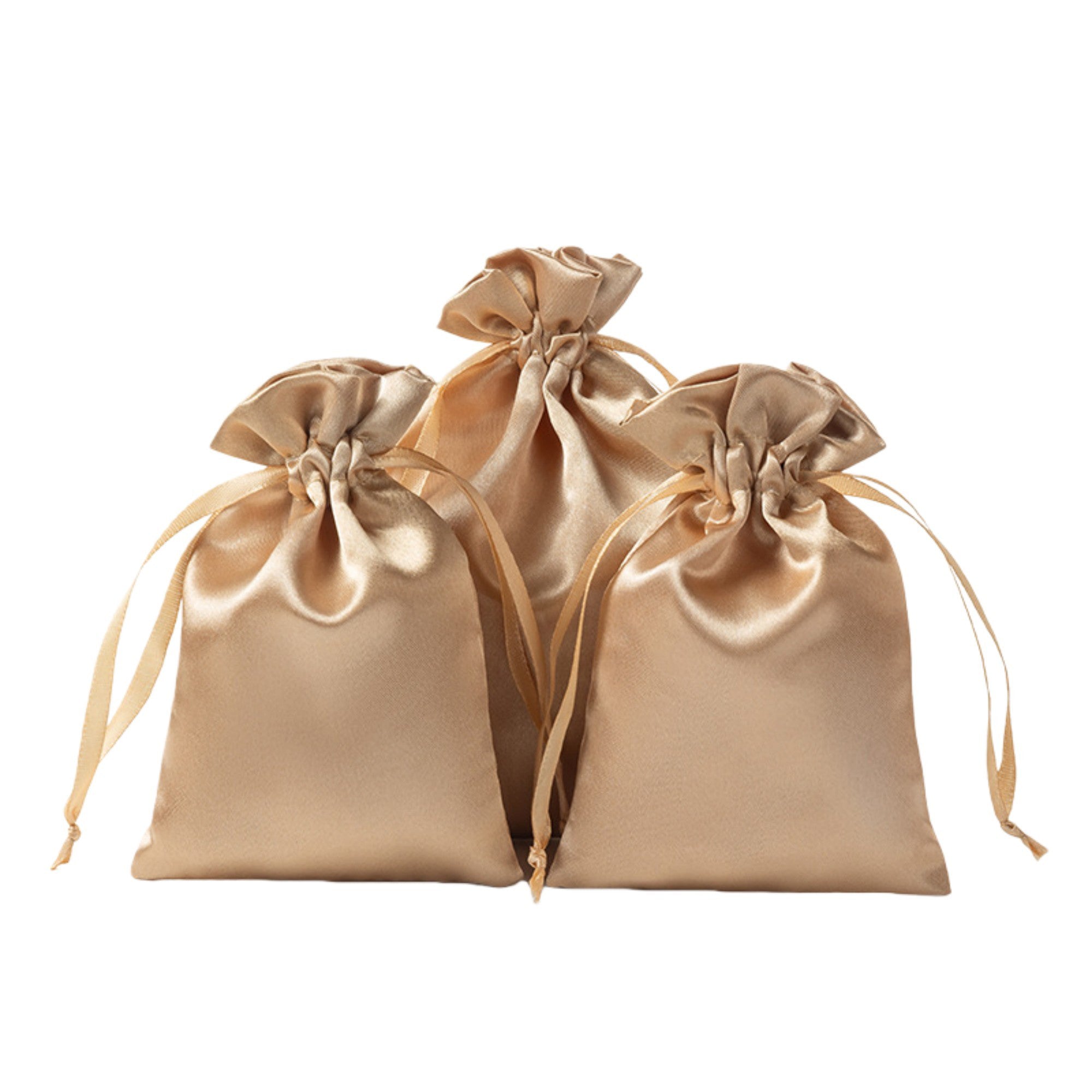 Anna-Kaci 6-Piece Satin Drawstring Pouch Set with Soft Fabric Finish for Jewelry Beauty and Gift Storage