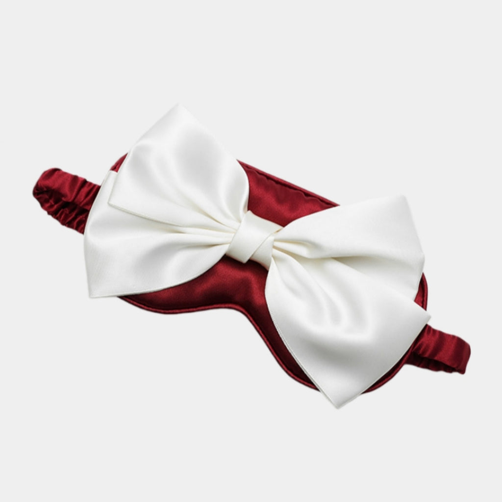 Anna-Kaci Women's Satin Sleep Mask with Oversized Bow Detail and Elastic Comfort Fit