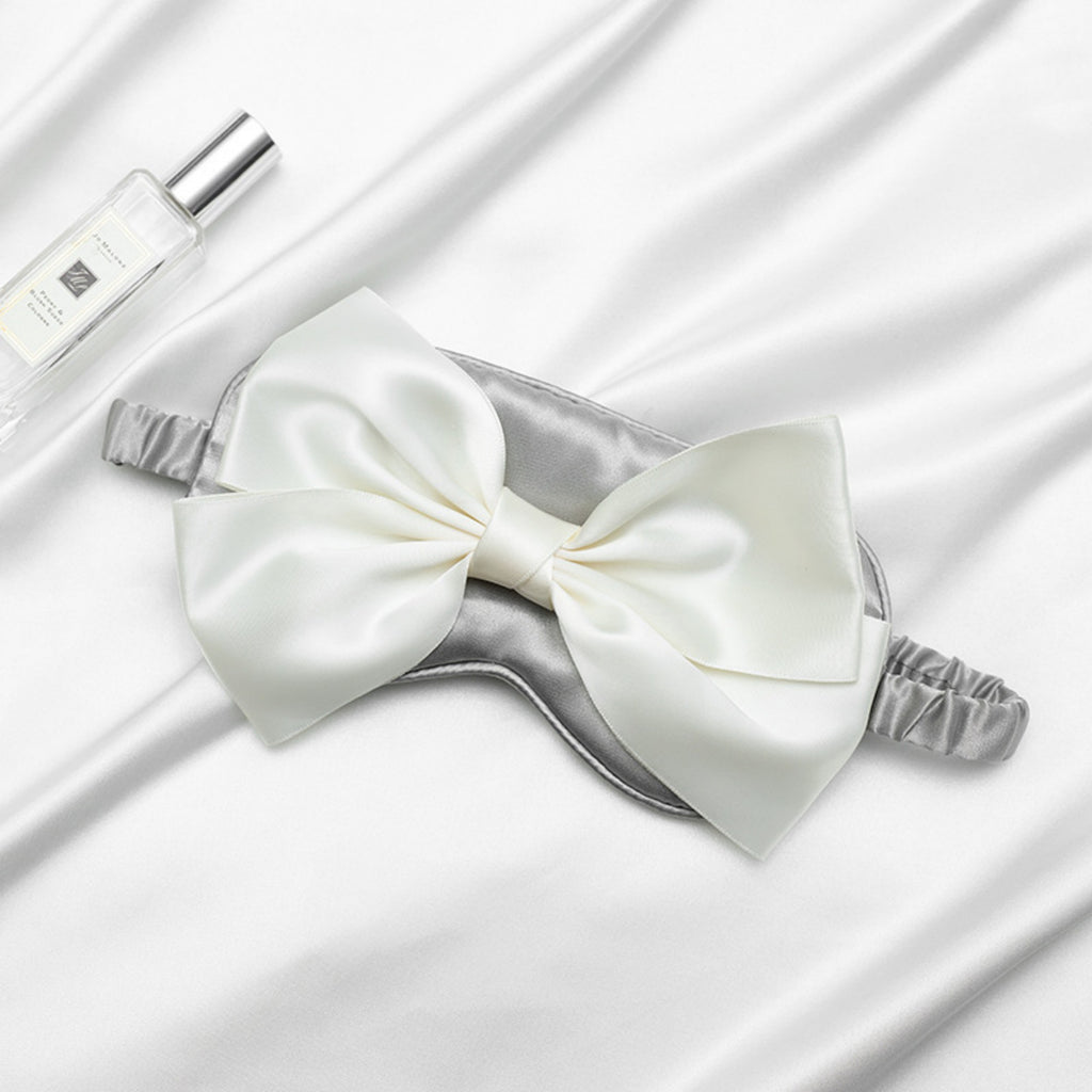 Anna-Kaci Women's Satin Sleep Mask with Oversized Bow Detail and Elastic Comfort Fit