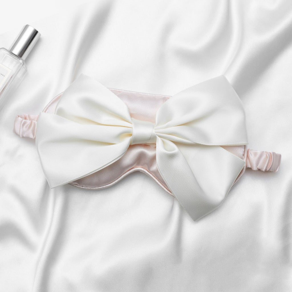 Anna-Kaci Women's Satin Sleep Mask with Oversized Bow Detail and Elastic Comfort Fit