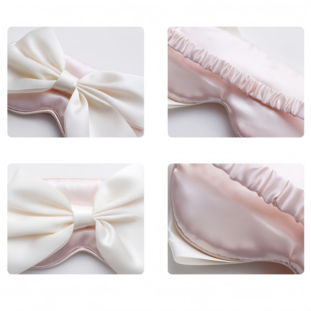 Anna-Kaci Women's Satin Sleep Mask with Oversized Bow Detail and Elastic Comfort Fit