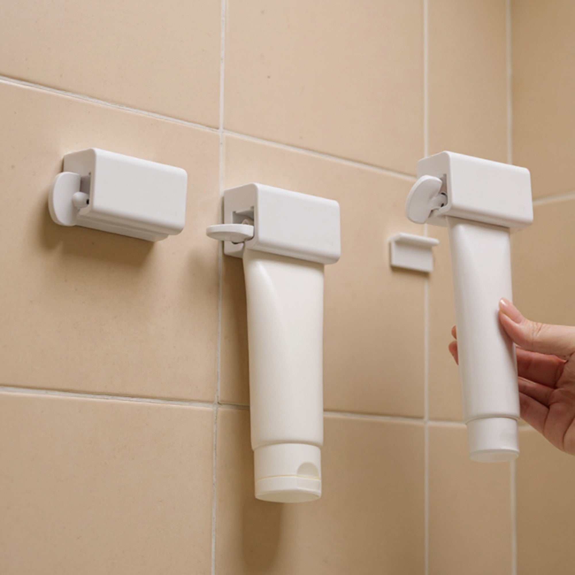 Anna-Kaci Wall Mounted Tube Squeezer Dispenser for Toothpaste and Cream Tubes with No Drill Installation 2-Piece Set