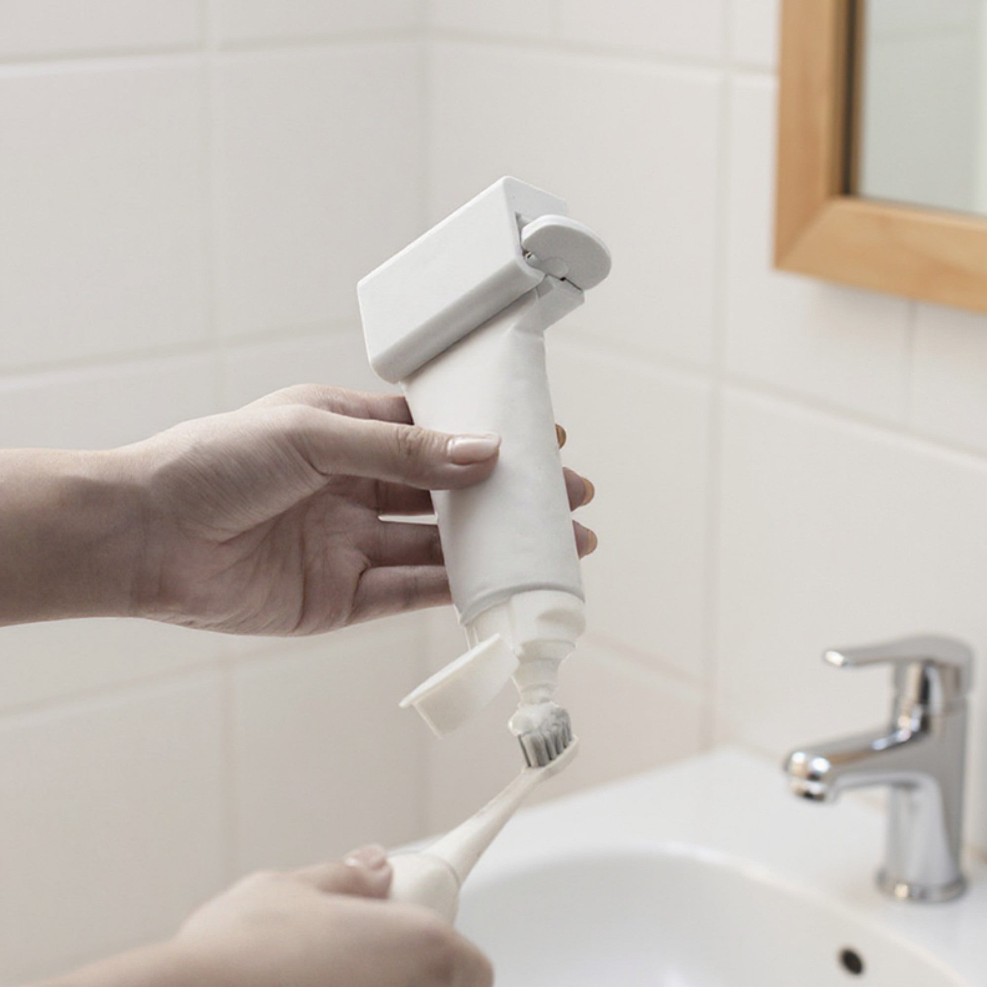 Anna-Kaci Wall Mounted Tube Squeezer Dispenser for Toothpaste and Cream Tubes with No Drill Installation 2-Piece Set