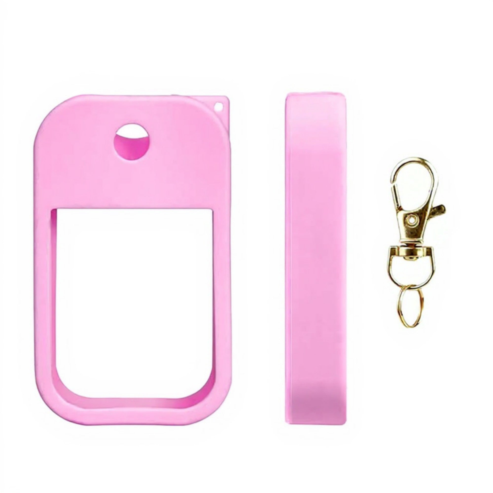 Anna-Kaci Silicone Hand Sanitizer Holder Sleeve with Keychain Clip for Travel and Everyday Use 2-Piece Set