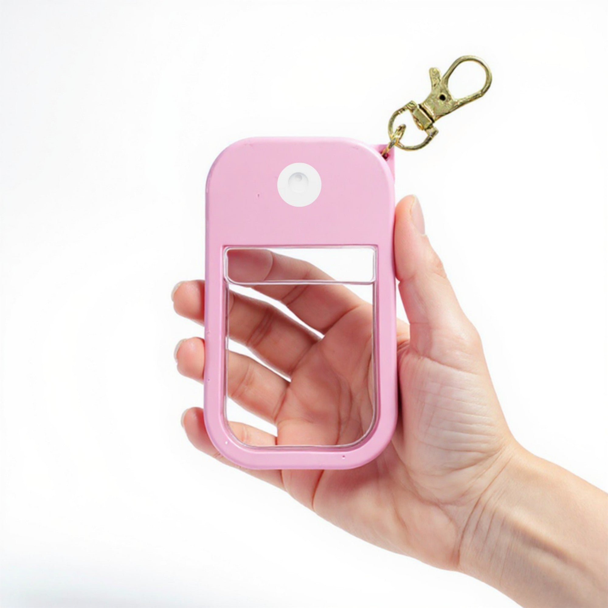 Anna-Kaci Silicone Hand Sanitizer Holder Sleeve with Keychain Clip for Travel and Everyday Use 2-Piece Set