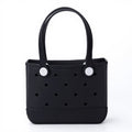 Anna-Kaci Women's Perforated Structured Tote Bag with Dual Handles and Flexible Design 11x4.3x8.3in
