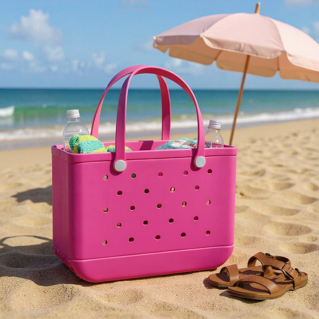 Anna-Kaci Women's Perforated Structured Tote Bag with Dual Handles and Flexible Design 11x4.3x8.3in
