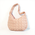 Alilang Women's Quilted Shoulder Bag with Padded Handle and Zip Top Closure
