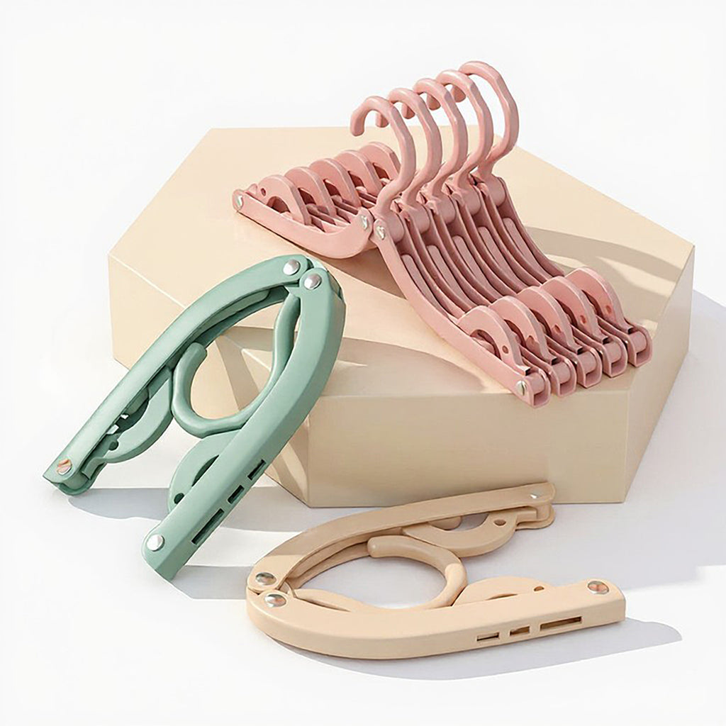 Alilang Women's 10-Piece Foldable Travel Clothes Hangers Set with Compact Collapsible Design
