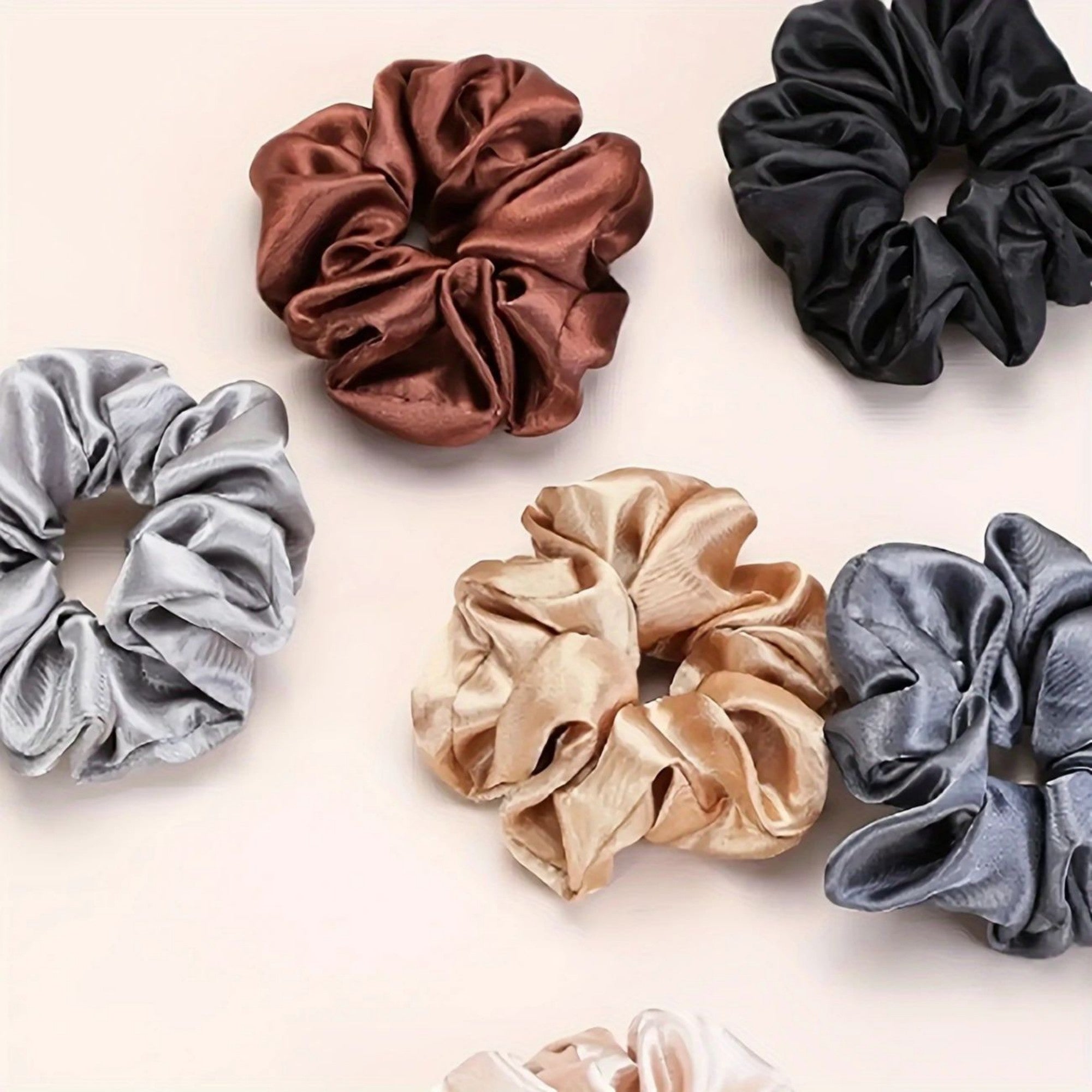 Anna-Kaci Women's Satin Hair Scrunchies 12-Piece Set with Soft Stretch Elastic and Smooth Shine Finish