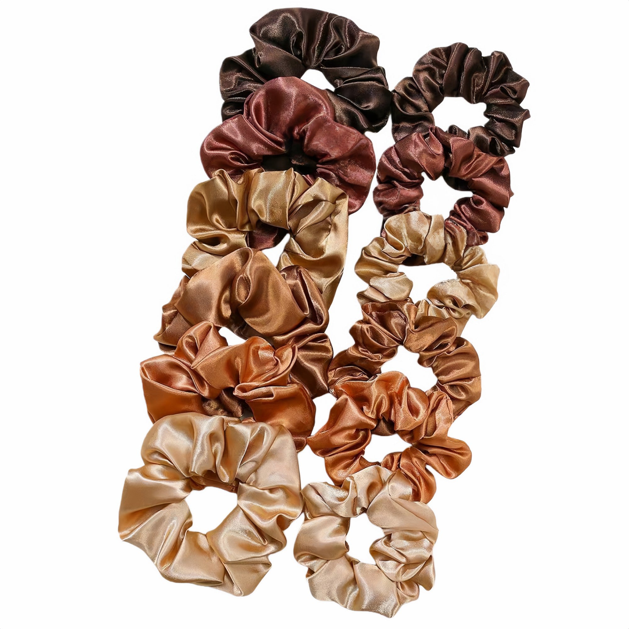 Anna-Kaci Women's Satin Hair Scrunchies 12-Piece Set with Soft Stretch Elastic and Smooth Shine Finish