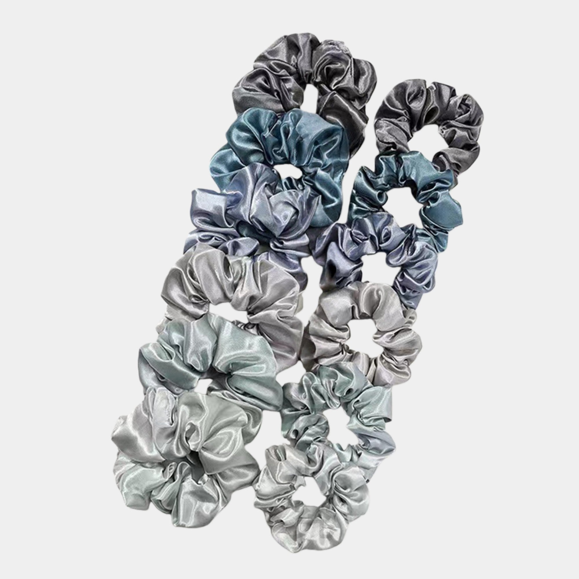Anna-Kaci Women's Satin Hair Scrunchies 12-Piece Set with Soft Stretch Elastic and Smooth Shine Finish