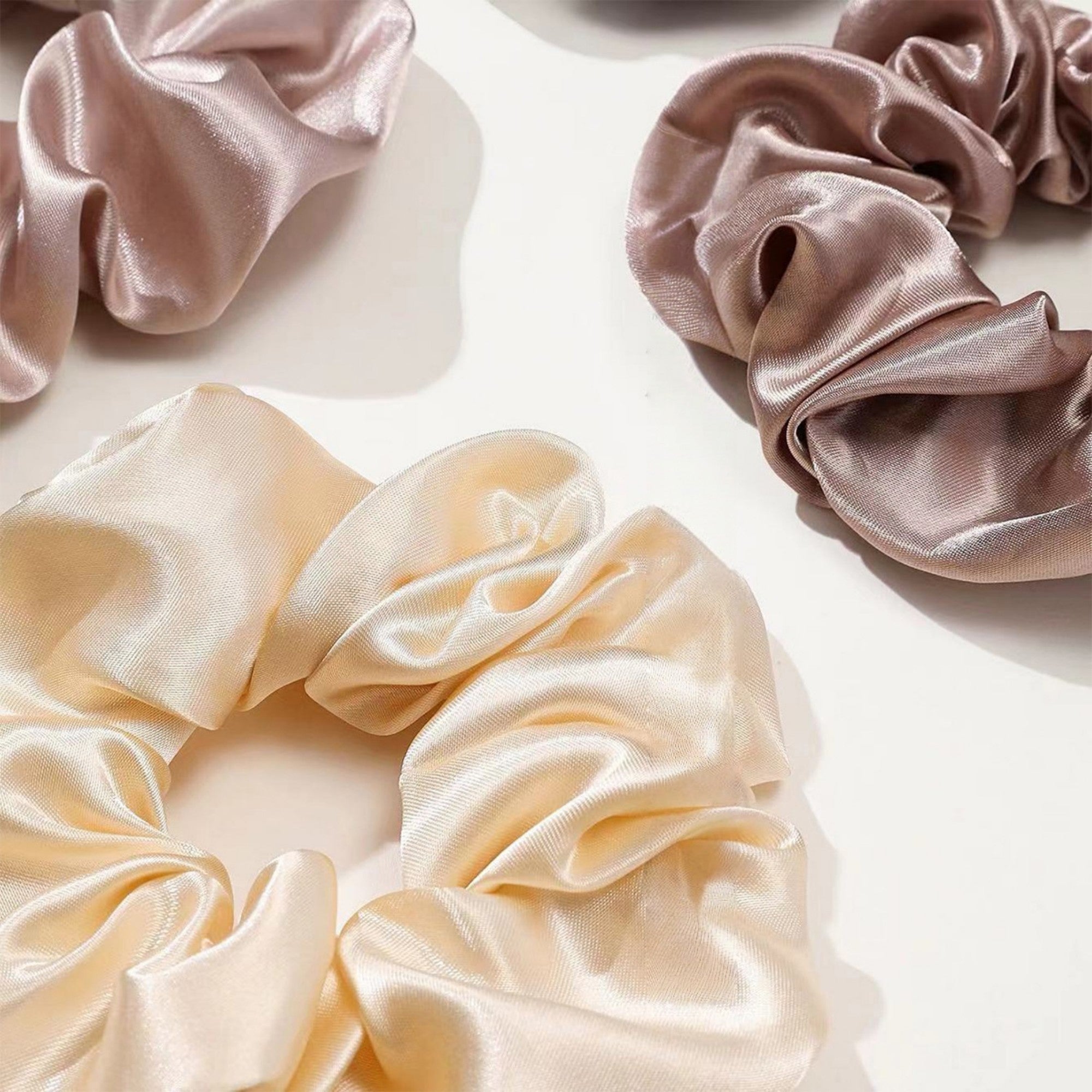 Anna-Kaci Women's Satin Hair Scrunchies 12-Piece Set with Soft Stretch Elastic and Smooth Shine Finish