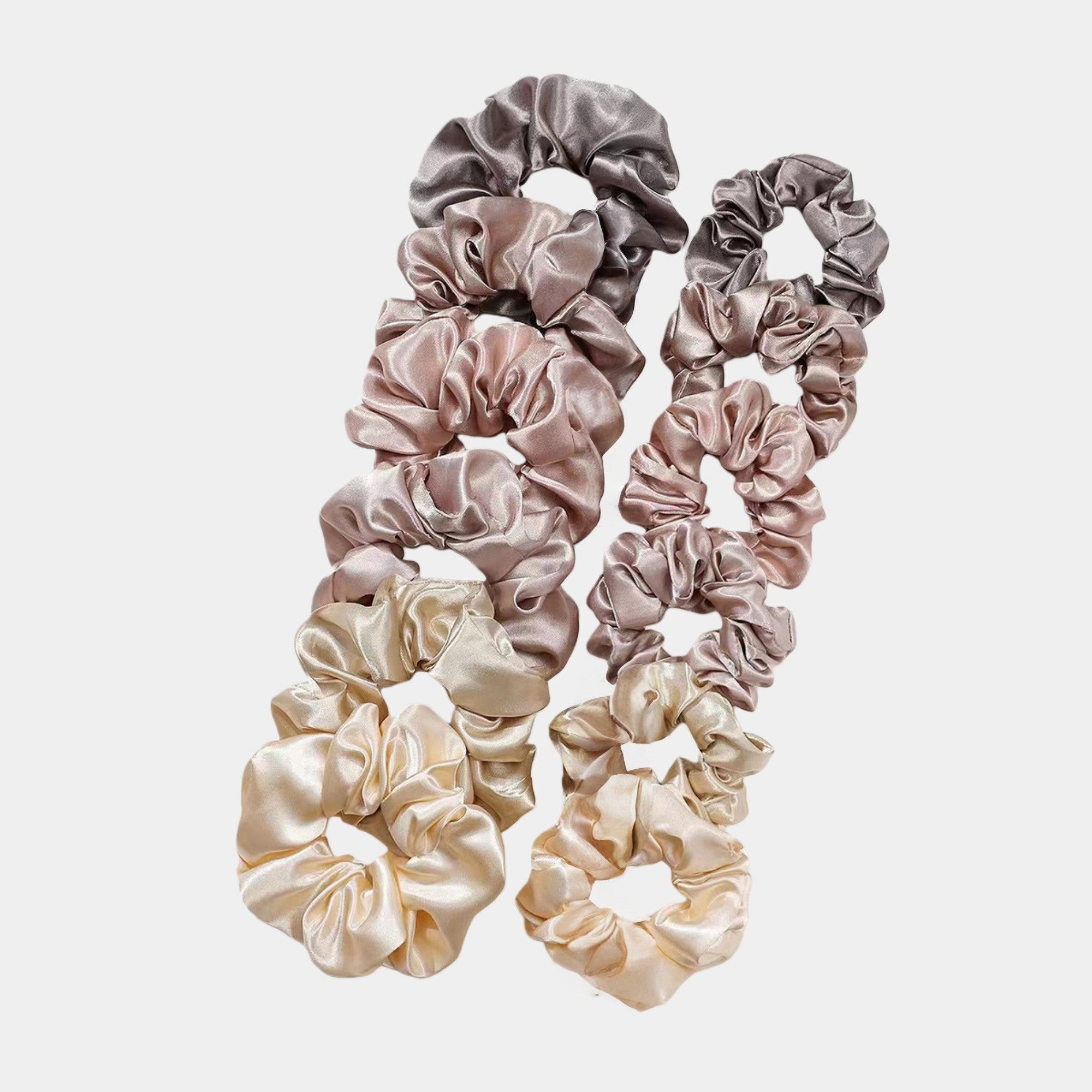 Anna-Kaci Women's Satin Hair Scrunchies 12-Piece Set with Soft Stretch Elastic and Smooth Shine Finish