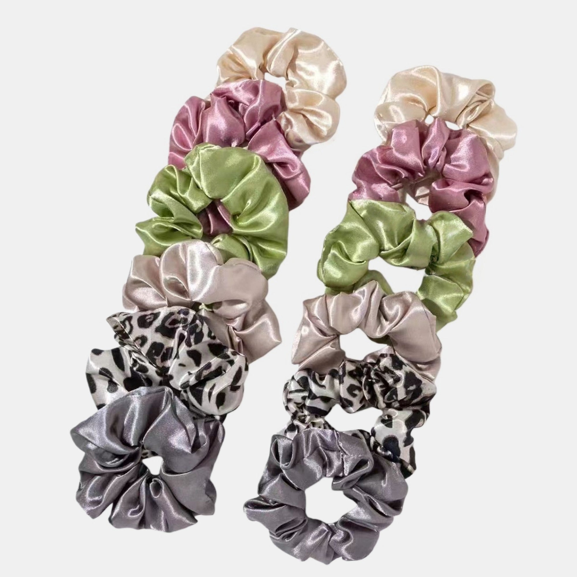 Anna-Kaci Women's Satin Hair Scrunchies 12-Piece Set with Soft Stretch Elastic and Smooth Shine Finish