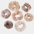 Anna-Kaci Women's Plush Hair Scrunchies 8-Piece Set with Mixed Textures Soft Stretch Elastic and Gentle Hold Design
