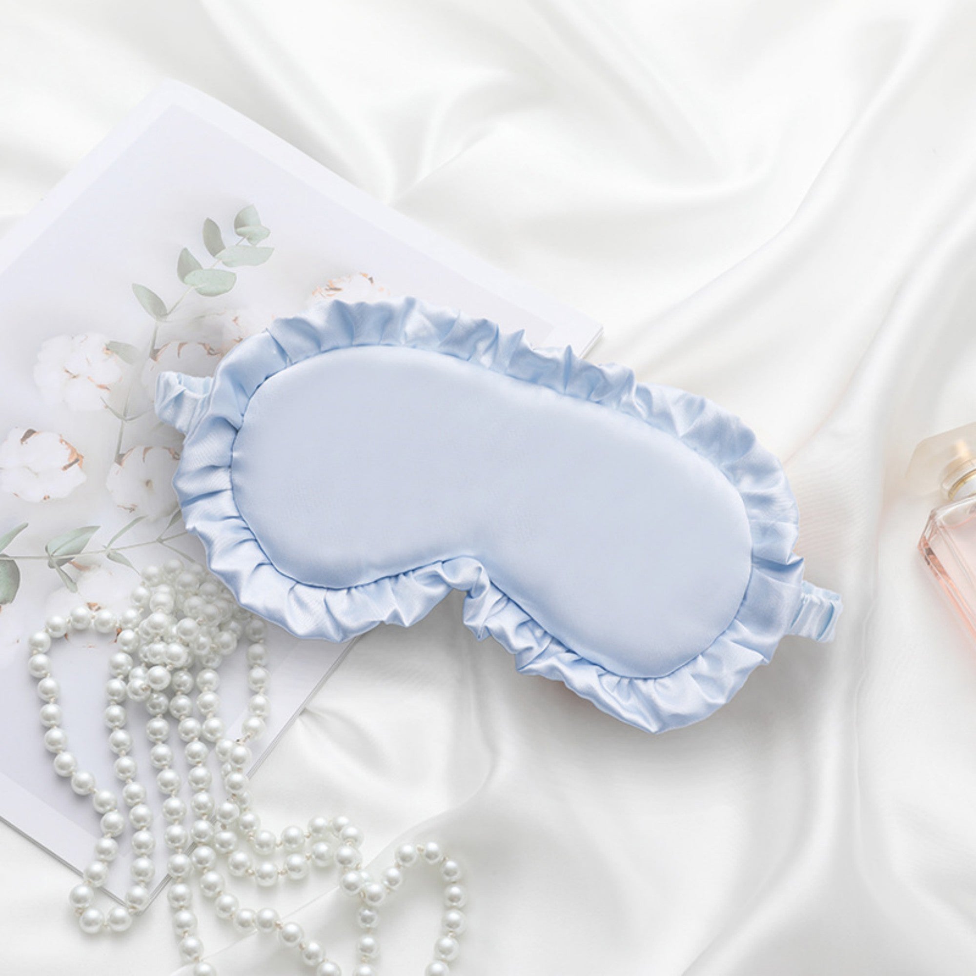 Anna-Kaci Women's 2-Piece Set Satin Sleep Eye Mask with Soft Padded Design and Elastic Strap for Comfortable Light Blocking