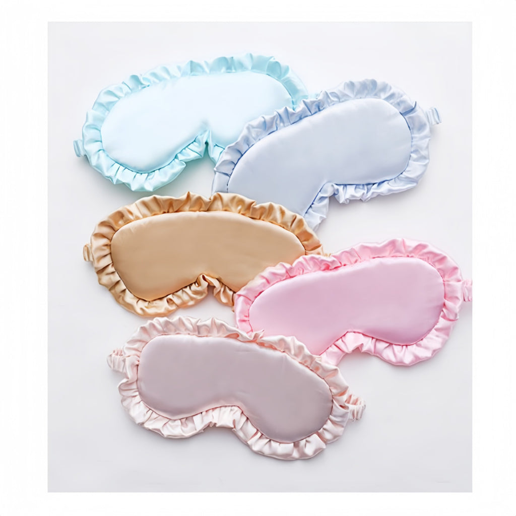 Anna-Kaci Women's 2-Piece Set Satin Sleep Eye Mask with Soft Padded Design and Elastic Strap for Comfortable Light Blocking