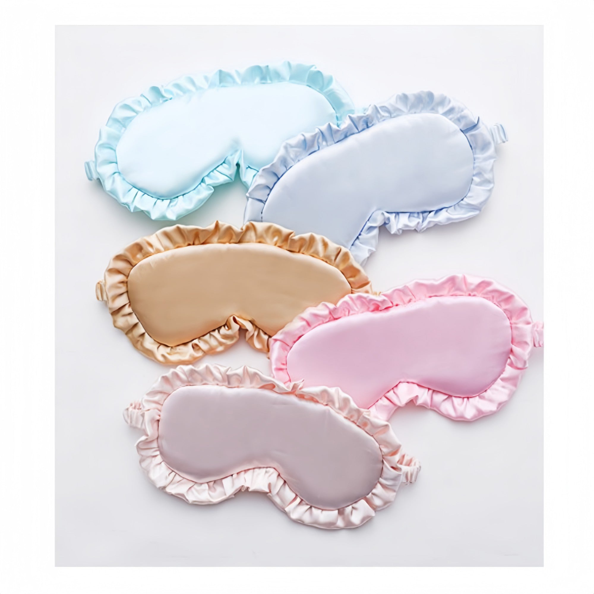 Anna-Kaci Women's 2-Piece Set Satin Sleep Eye Mask with Soft Padded Design and Elastic Strap for Comfortable Light Blocking