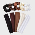Anna-Kaci Women's 10-Piece Hair Accessories Set with Satin Scrunchies and Soft Stretch Headbands