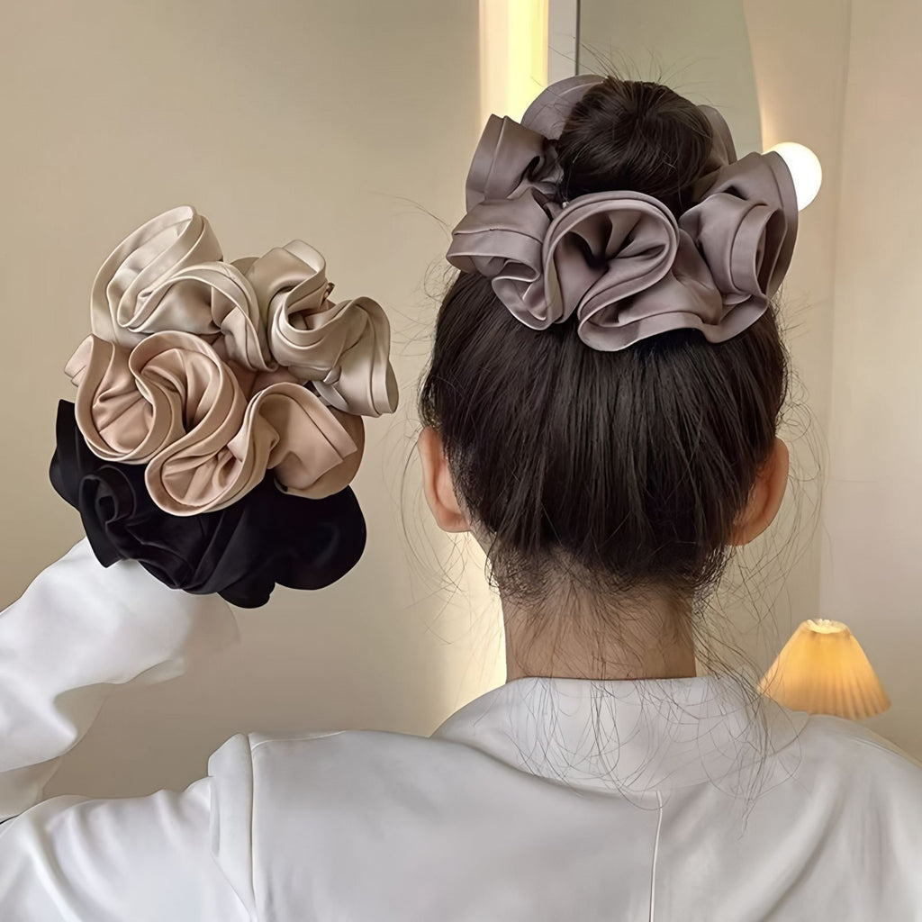 Anna-Kaci Women's Satin Hair Scrunchies 6-Piece Set with Soft Stretch Elastic and Smooth Lightweight Finish