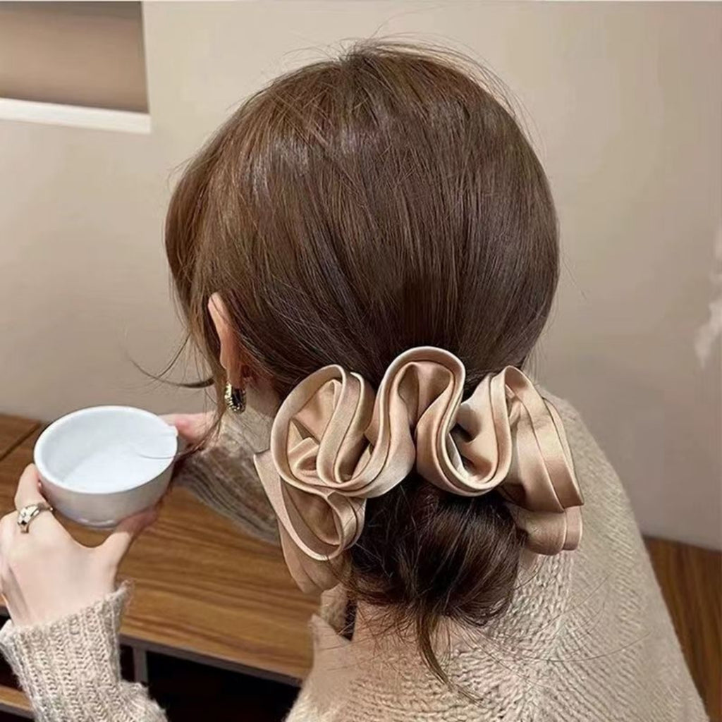 Anna-Kaci Women's Satin Hair Scrunchies 6-Piece Set with Soft Stretch Elastic and Smooth Lightweight Finish