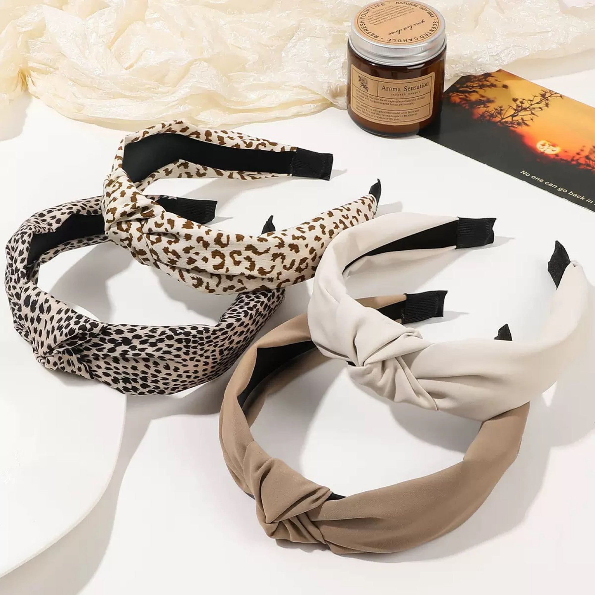 Anna-Kaci Women's Twisted Fabric Headbands 3-Piece Set with Soft Stretch Fit and Padded Comfortable Design