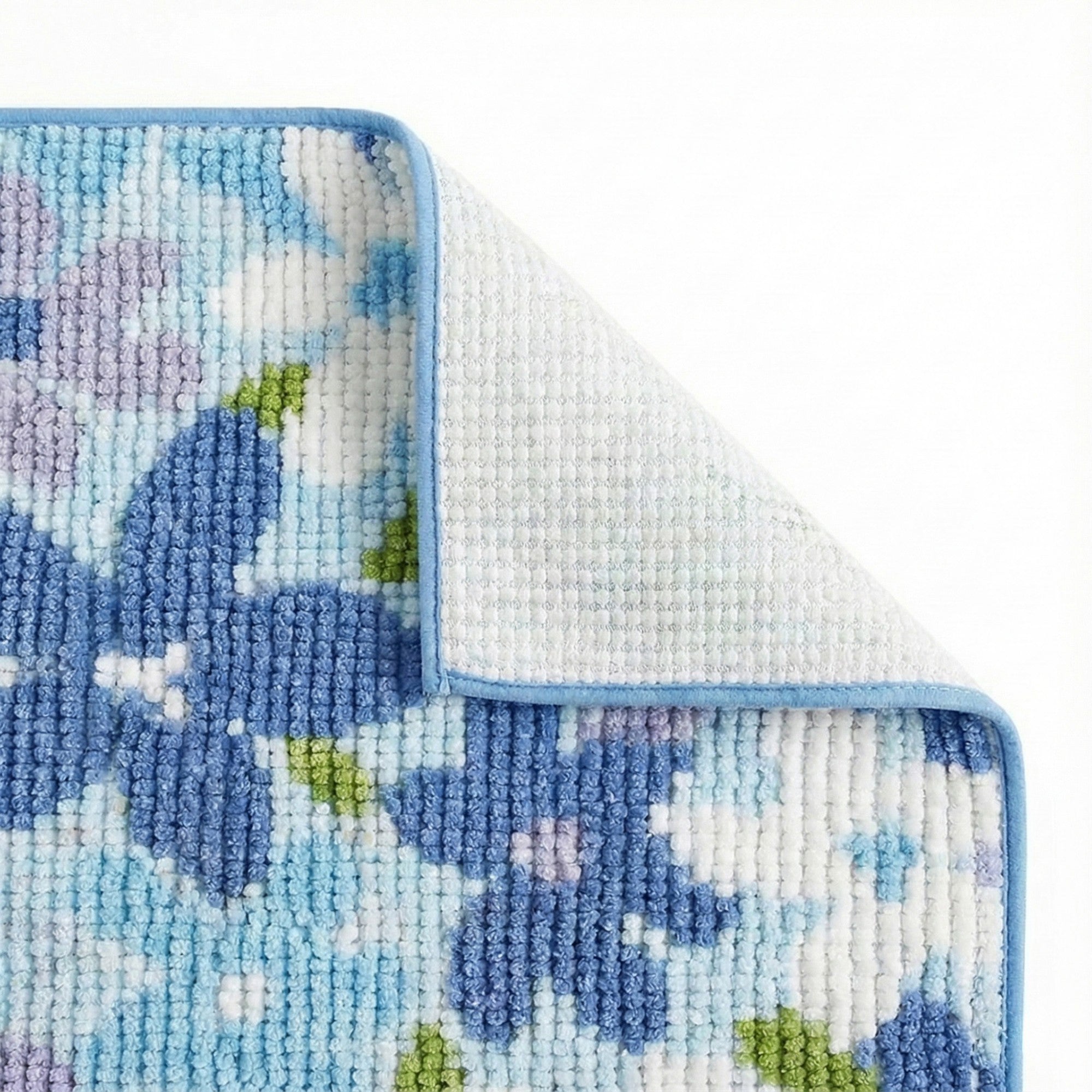 Anna-Kaci Plush Absorbent Bathroom Floor Mat with Floral Pattern Soft Textured Bath Rug for Tub Shower and Sink Areas