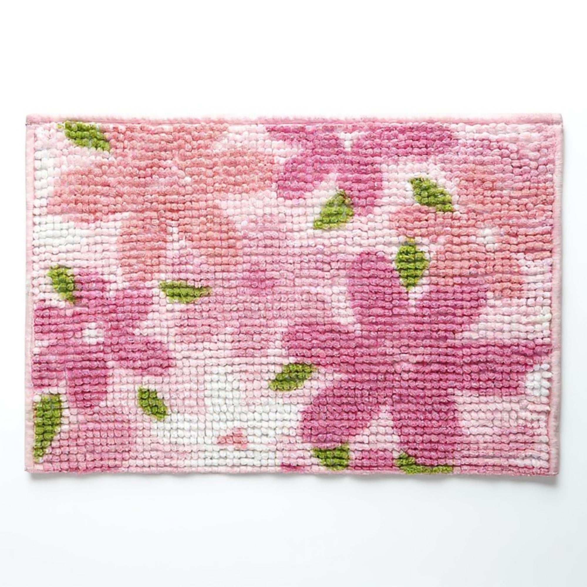 Anna-Kaci Plush Absorbent Bathroom Floor Mat with Floral Pattern Soft Textured Bath Rug for Tub Shower and Sink Areas