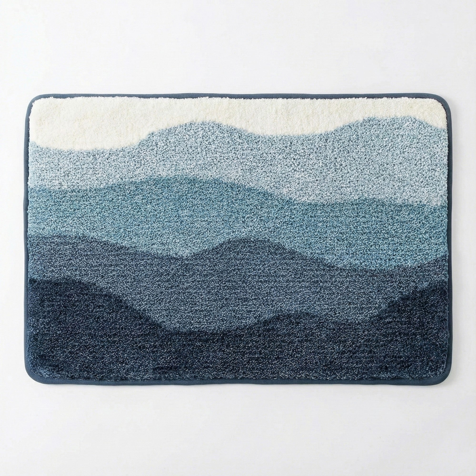 Anna-Kaci Plush Absorbent Bathroom Floor Mat with Layered Wave Pattern Soft Textured Bath Rug for Tub Shower and Sink Areas
